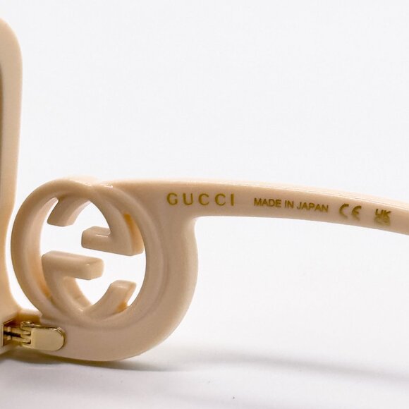 NEW GUCCI GG1326S 009 OVERSIZED IVORY GREY WOMEN SUNGLASSES GUCCI - Picture 12 of 14